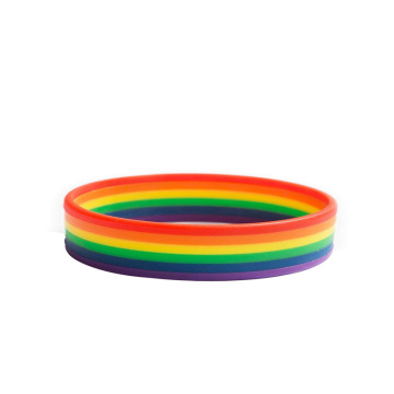 Pulsera de goma arco iris personalizada de los fabricantes de China